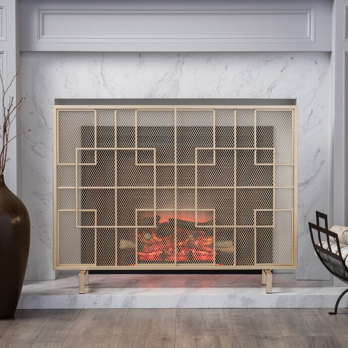 Sonia 1 Panel Iron Fireplace Screen AP57