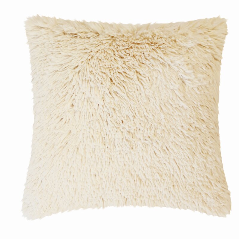 Sonique Plush Square Faux Fur Pillow Cover & Insert 1863AH/GL