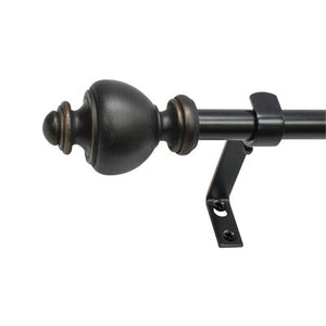 Sonora Urn Telescoping Drapery Single Curtain Rod & Hardware Set - Set of 3 -