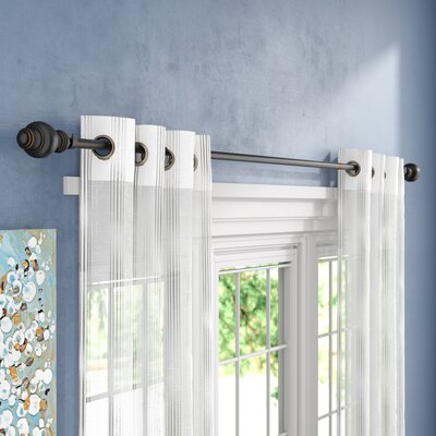 Sonora Urn Telescoping Drapery Single Curtain Rod & Hardware Set - Set of 3 -