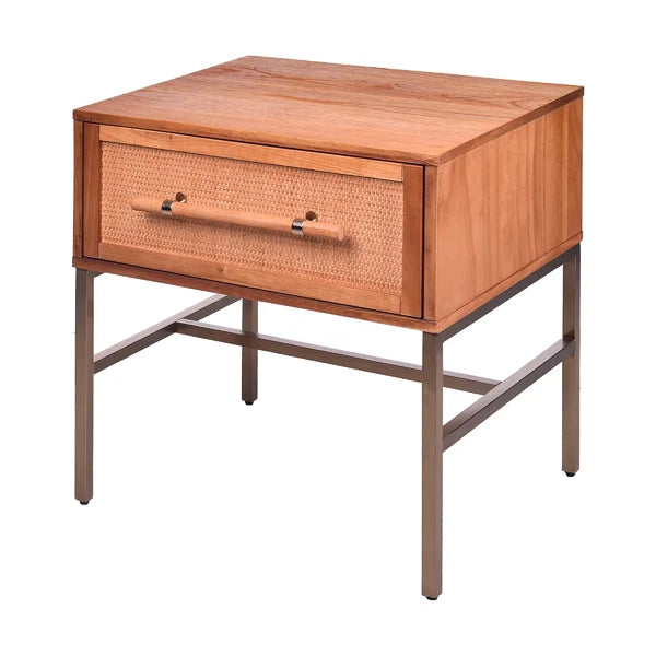 Sophia 25'' Tall 1 - Drawer Stainless Steel Nightstand