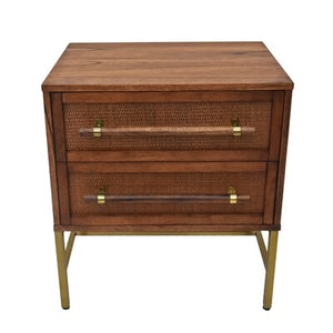 Medium Walnut Sophia 2 - Drawer Nightstand 703CDR