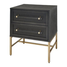 Load image into Gallery viewer, Sophia 2 - Drawer Solid Wood Nightstand Antique Black/Gold  590CDR
