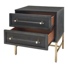 Load image into Gallery viewer, Sophia 2 - Drawer Solid Wood Nightstand Antique Black/Gold  590CDR
