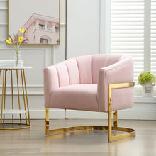 Load image into Gallery viewer, Tellico Upholstered Barrel Chair, Pink Velvet
