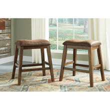 Load image into Gallery viewer, (2) 24&quot; Brown Upholstered Bar Stools #9446
