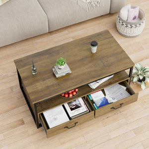 Light Brown Southside Frame Coffee Table with Storage