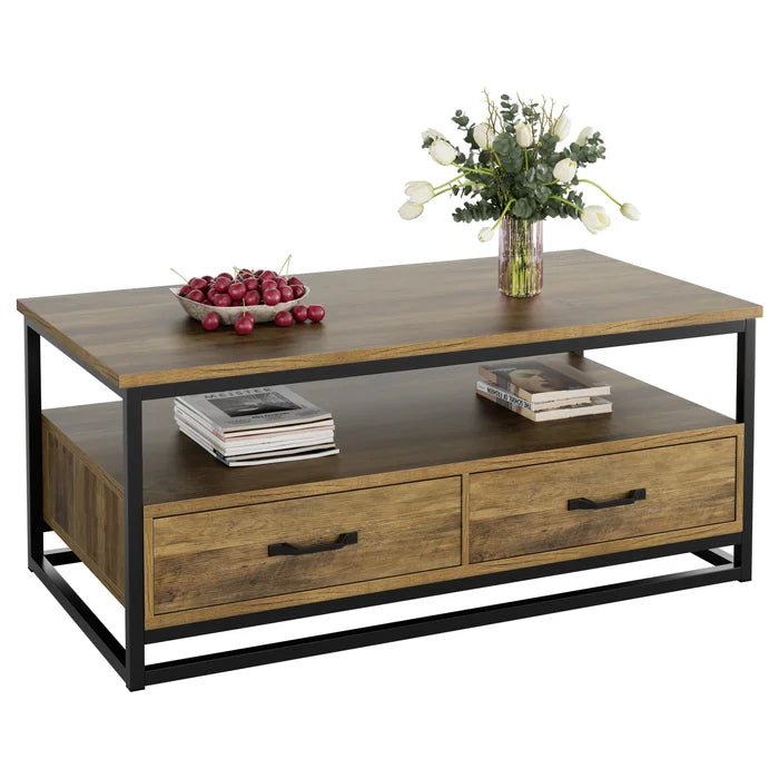 Light Brown Southside Frame Coffee Table with Storage