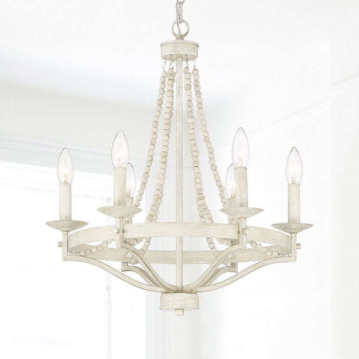 Speier 6 - Light Dimmable Wagon Wheel Chandelier