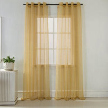 Load image into Gallery viewer, Spiva Solid Sheer Grommet Curtain Panels Gold (Set of 2) 417ND
