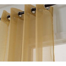 Load image into Gallery viewer, Spiva Solid Sheer Grommet Curtain Panels Gold (Set of 2) 417ND
