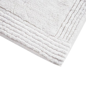 24" W x 72" L White Splendor Rectangular 100% Cotton Reversible Solid Bath Rug (SB526)