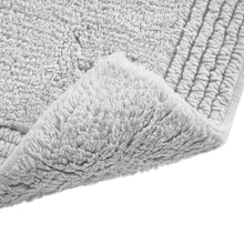 Load image into Gallery viewer, 24&quot; W x 72&quot; L Grey Splendor Rectangular 100% Cotton Reversible Solid Bath Rug
