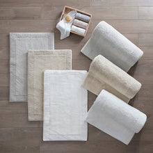 Load image into Gallery viewer, 24&quot; W x 72&quot; L Grey Splendor Rectangular 100% Cotton Reversible Solid Bath Rug
