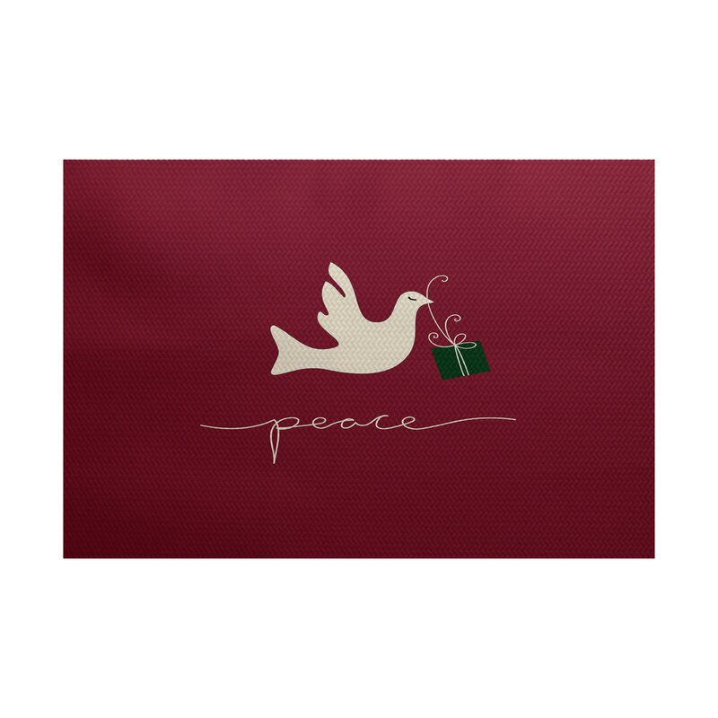 Springville Animal Print Flatweave Red Area Rug