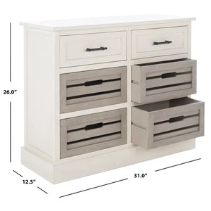 Distressed White/Gray Spuyten 26'' Tall 6 - Drawer Accent Chest