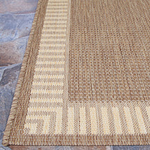 Load image into Gallery viewer, Square 7&#39;6&quot; Oavia Flatweave Cocoa/Natural Indoor / Outdoor Area Rug 6194RR
