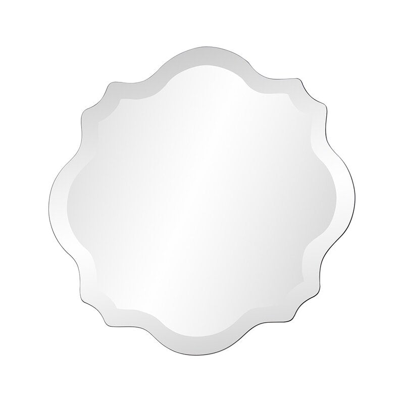 Square Glass Scallop Edges Frameless Mirror OG496