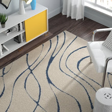 Load image into Gallery viewer, Stacie Abstract Area Rug in Cream/Blue, Rectangle 8&#39; x 10&#39;
