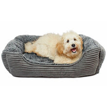 Load image into Gallery viewer, Stahlman Super Plush Corduroy Sherpa Cuddler Pet Bolstern Charcoal 2933RR
