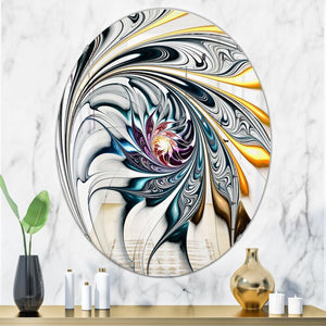 31.5" H x 23.7" W Stained Glass Floral Art Accent Wall Mirror
