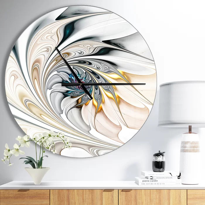 Stained Glass Floral Art Wall Clock, Small