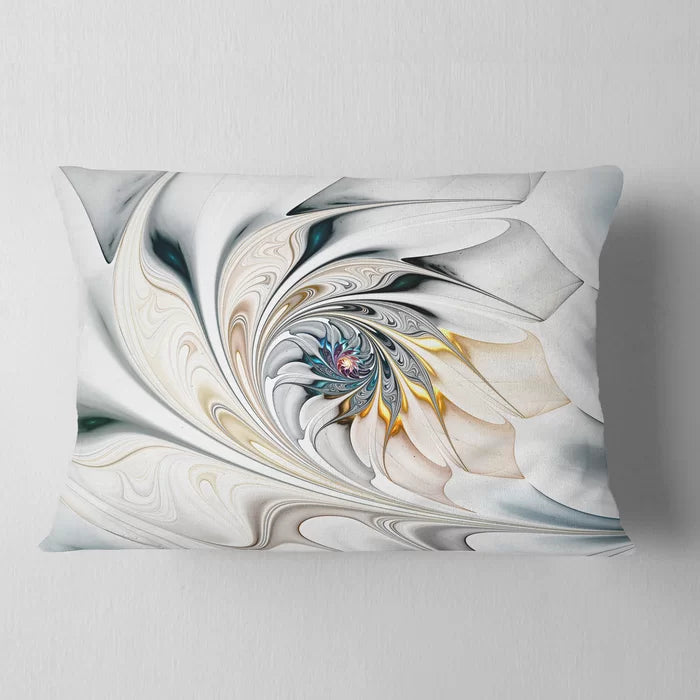 Stained Glass Floral Lumbar Pillow, 20'' H x 12'' W x 5'' D