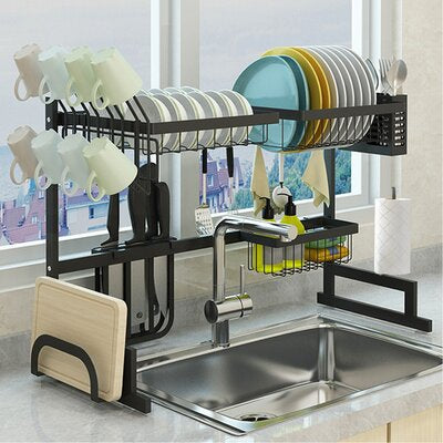 Black Stainless Steel Over the Sink Dish Rack 989CDR