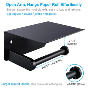 Stainless Steel Toilet Paper Holder with Phone Shelf