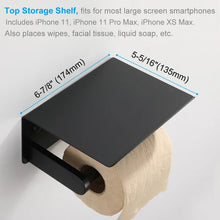 Load image into Gallery viewer, Stainless Steel Toilet Paper Holder with Phone Shelf
