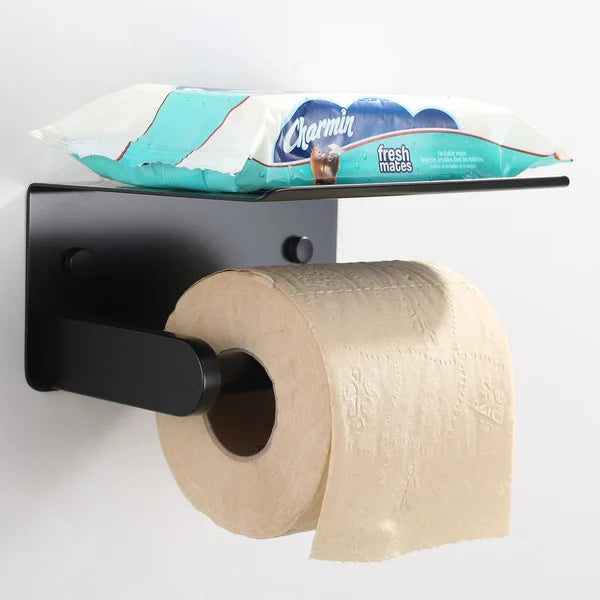 Stainless Steel Toilet Paper Holder with Phone Shelf