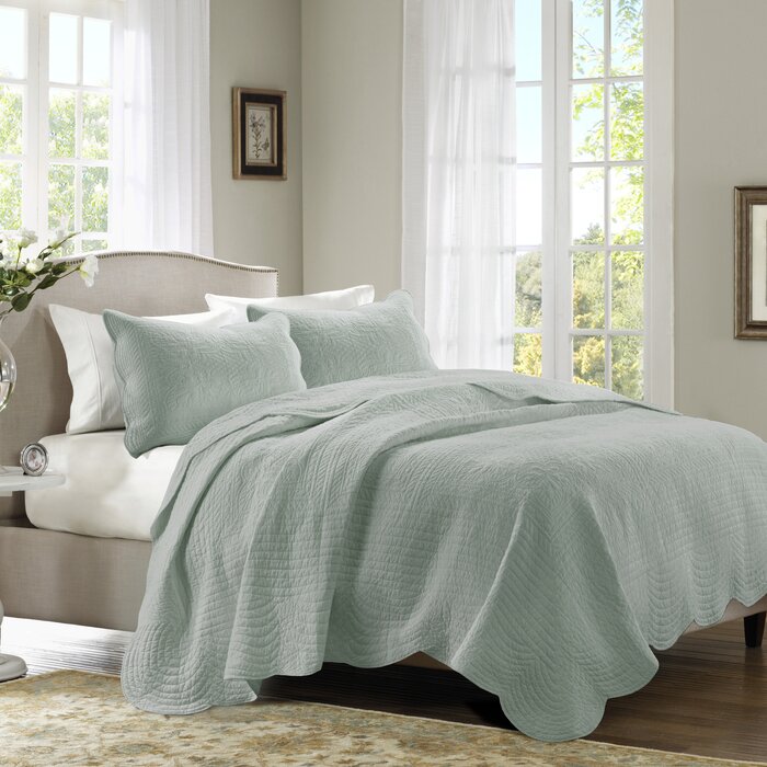 Stancil Reversible Coverlet Set King/Cali. King, Seafoam #2128HW