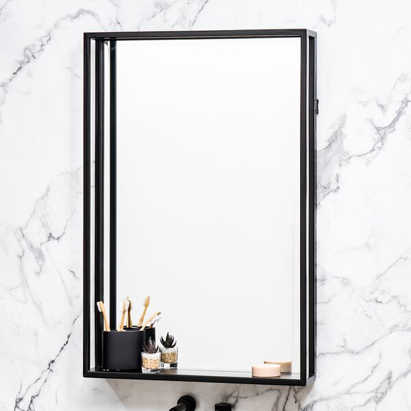 Standwood Glam Beveled with Shelves Accent Mirror Black(2793RR)