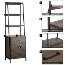 Load image into Gallery viewer, Stansbury 68.9&#39;&#39; H x 20.1&#39;&#39; W Iron Standard Bookcase with Bins
