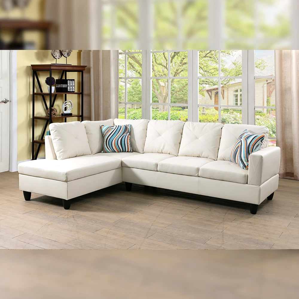 StarHome Living Faux Leather Sectional Sofa Set - Left arm Facing