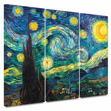 Load image into Gallery viewer, 36&quot; H x 54&quot; W x 2&quot; D Starry Night by Vincent Van Gogh - 3 Piece Wrapped Canvas Graphic Art
