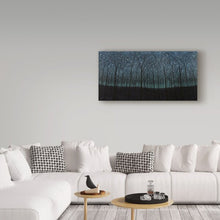 Load image into Gallery viewer, 24&quot; H x 47&quot; W x 2&quot; D Teal/Black/White &#39;Starry Trees&#39; Graphic Art Print on Wrapped Canvas 1613AH

