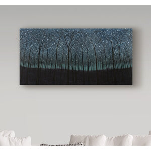 24" H x 47" W x 2" D Teal/Black/White 'Starry Trees' Graphic Art Print on Wrapped Canvas 1613AH