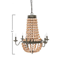 Load image into Gallery viewer, Bargas 6 - Light Unique / Statement Empire Chandelier with Wood Accents #CR1019
