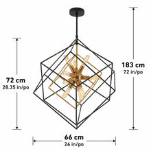 Load image into Gallery viewer, Matte Brass Alson 9 - Light Unique / Statement Geometric Chandelier #AD208
