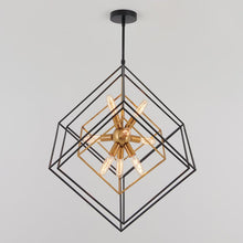 Load image into Gallery viewer, Matte Brass Alson 9 - Light Unique / Statement Geometric Chandelier MRM984
