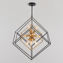 Load image into Gallery viewer, Matte Brass Alson 9 - Light Unique / Statement Geometric Chandelier #AD208
