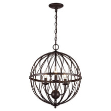 Load image into Gallery viewer, Wanette 3 - Light Unique / Statement Globe Chandelier, Oil Rubbed Bronze #2324HW
