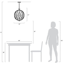 Load image into Gallery viewer, Wanette 3 - Light Unique / Statement Globe Chandelier, Oil Rubbed Bronze #2324HW
