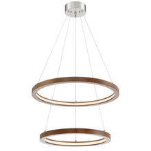 Load image into Gallery viewer, 2 - Light LED Unique / Statement Tiered LED Chandelier in Walnut Finish #9891
