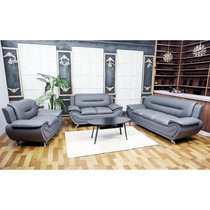 Stcyr 2 Piece Faux Leather Living Room Set #AD381-OB