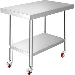 31.5" H x 24" W x 12" D Steel Work Table With Undershelf