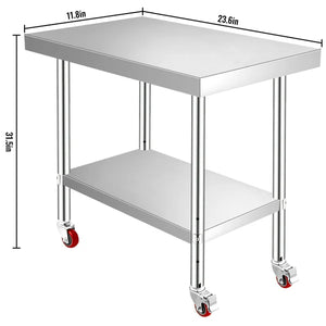 31.5" H x 24" W x 12" D Steel Work Table With Undershelf