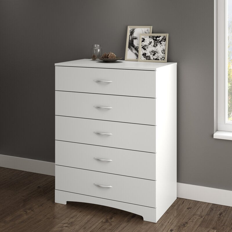 White Step One 5 Drawer 33'' W Chest 2105AH