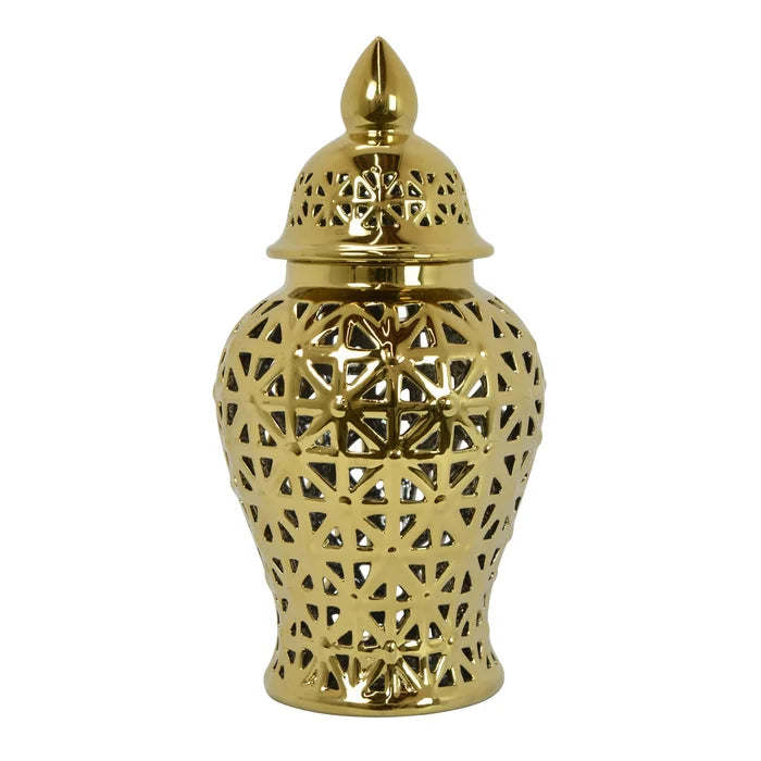Gold Steph 13'' Porcelain Jar